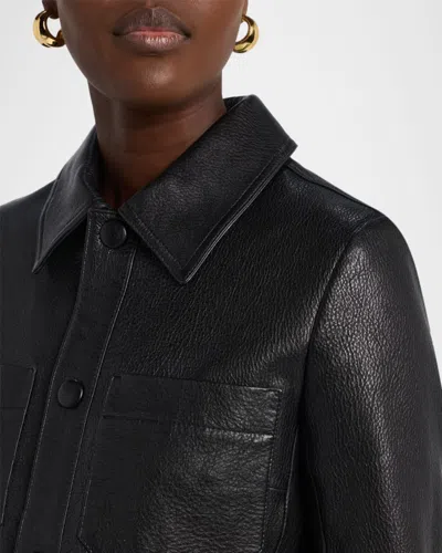 Frame The Small Leather Jacket In Black