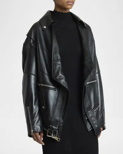 Givenchy Back-to-front Biker Jacket In Leather In Black