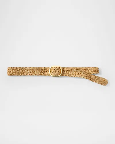 Veronica Beard Loop Raffia Belt In Pattern