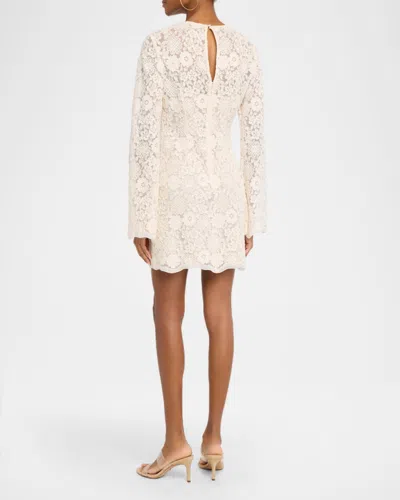Veronica Beard Teresia Floral Lace A-line Minidress In Neutral