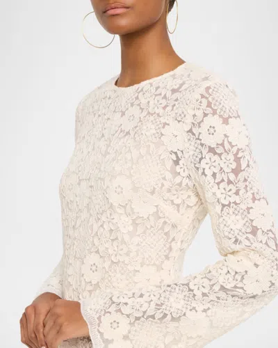 Veronica Beard Teresia Floral Lace A-line Minidress In Neutral