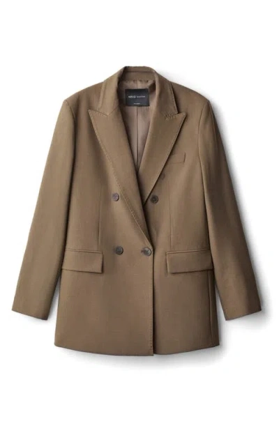 Mango Selection Double Breasted Suit Blazer In Blue