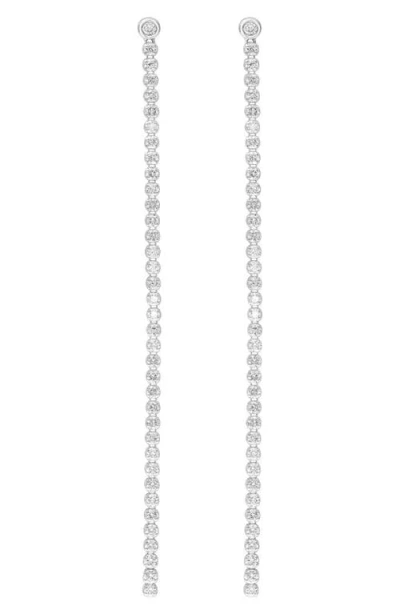 Effy Sterling Silver Lab Grown Diamond Linear Drop Earrings In Silver