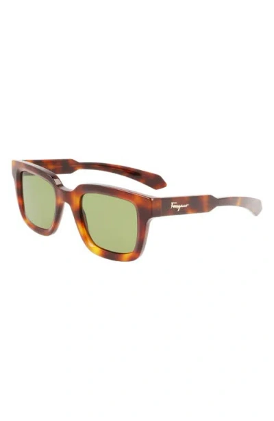 Ferragamo 48mm Small Rectangular Sunglasses In Brown