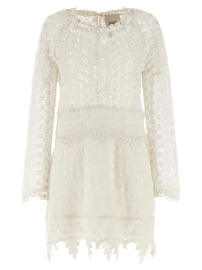 Isabel Marant Hizene Cotton-guipure Lace Mini Dress In Neutral