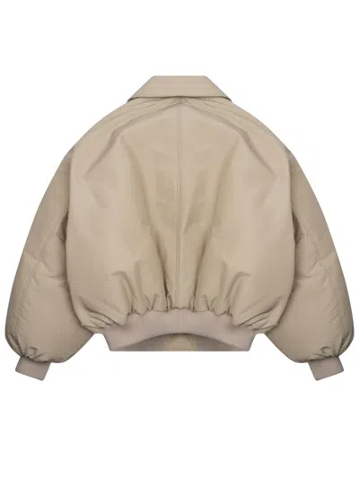 Celine Nylon Down Jacket In Brown