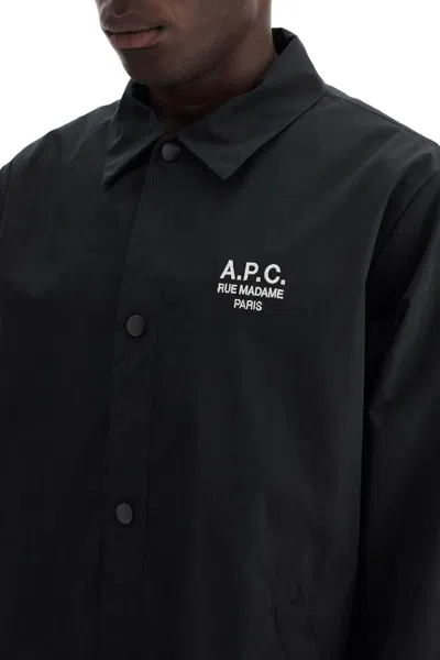 Apc A.p.c. Polyester Blend Regis Jacket For Men In Black