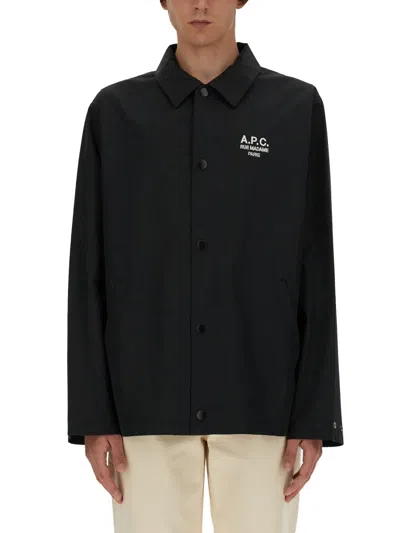 Apc A.p.c. Polyester Blend Regis Jacket For Men In Black