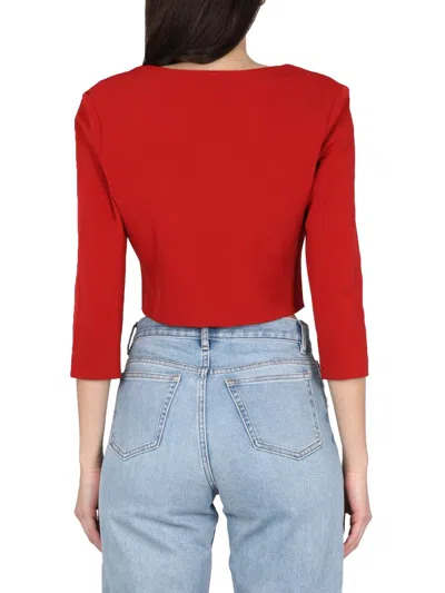 Acne Studios Square Collar Blouse With Hook Button In Red