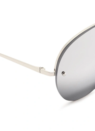 Shop Linda Farrow Titanium Aviator Sunglasses