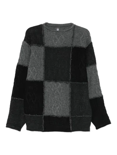 Ader Error Men Jacquard Crewneck Sweater In Black