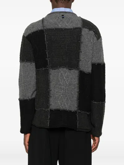 Ader Error Men Jacquard Crewneck Sweater In Black