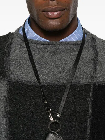 Ader Error Men Jacquard Crewneck Sweater In Black