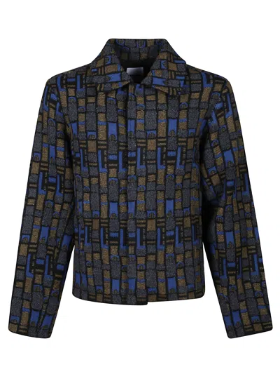 Ader Error Patterned Spread-collar Button-fastening Long-sleeves For Men In Black