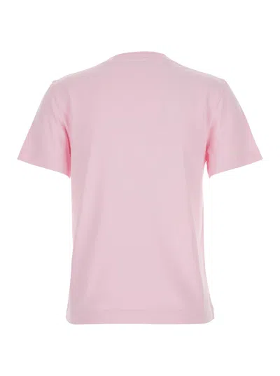 Jacquemus Pink Crew Neck T-shirt With Logo Patch On The Front In Cotton Woman