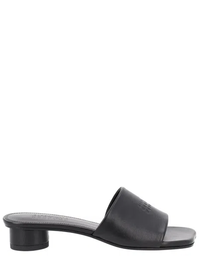 Mm6 Maison Margiela Mm6 By Maison Margiela Numeric Sandal With Engraved Logo Band In Black