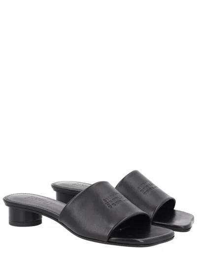 Mm6 Maison Margiela Mm6 By Maison Margiela Numeric Sandal With Engraved Logo Band In Black