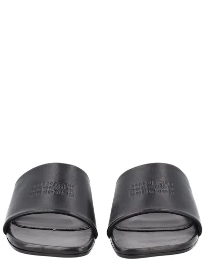 Mm6 Maison Margiela Mm6 By Maison Margiela Numeric Sandal With Engraved Logo Band In Black