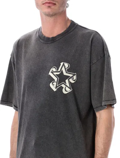 Represent Initial Star T-shirt In Cotton Jersey In Gray