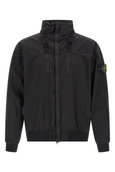 Stone Island Bomber Nylon Metal Watro Puffer Jackets Black In Black