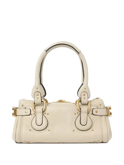 Chloé Paddington Embellished Textured-leather Tote In Pink
