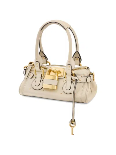 Chloé Paddington Embellished Textured-leather Tote In Pink