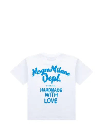 Msgm Graphic-print T-shirt In White