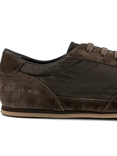 Common Projects Minimal Runner Nylon Suede In Brown