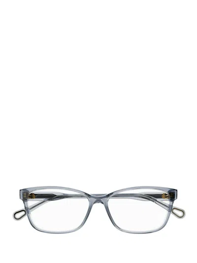Chloé Rectangular Frame Glasses In Metallic