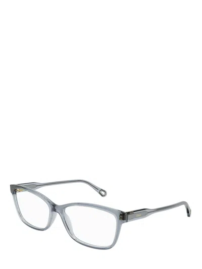 Chloé Rectangular Frame Glasses In Metallic