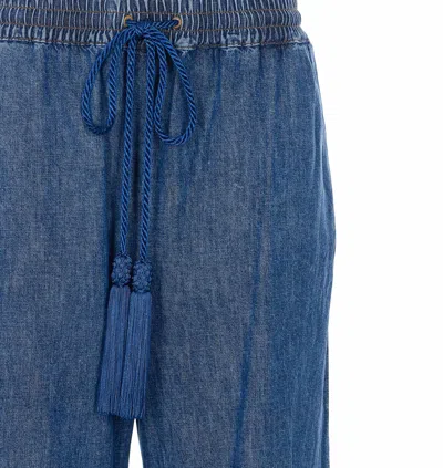 Valentino Solid Denim Pants In Blue