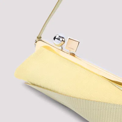Jacquemus Salon Mais Suede And Patent-leather Clutch In Yellow