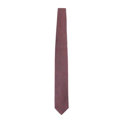 Lanvin Slim Tie Circle Dot Motif Design In Brown