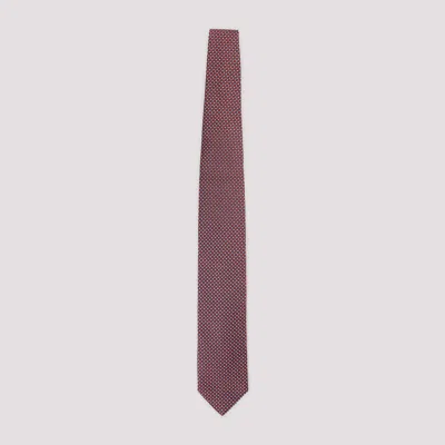 Lanvin Slim Tie Circle Dot Motif Design In Brown