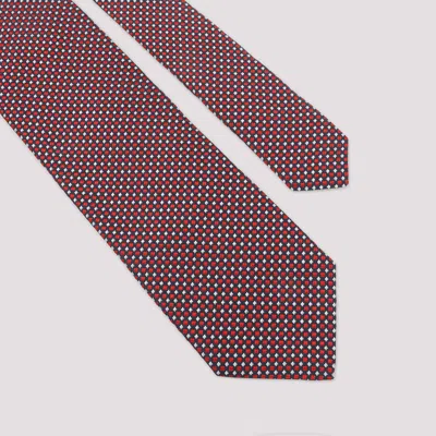 Lanvin Slim Tie Circle Dot Motif Design In Brown
