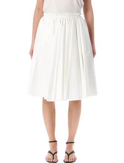Ami Alexandre Mattiussi Ami Paris Cotton Midi Corolla Skirt In White