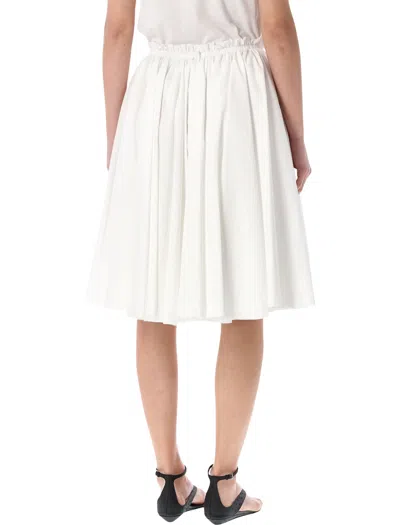 Ami Alexandre Mattiussi Ami Paris Cotton Midi Corolla Skirt In White