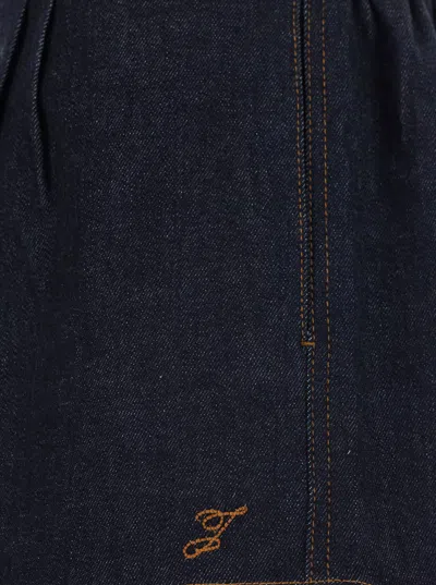 Jacquemus Amelo Shorts Contrast Stitching Elastic Waistband In Blue