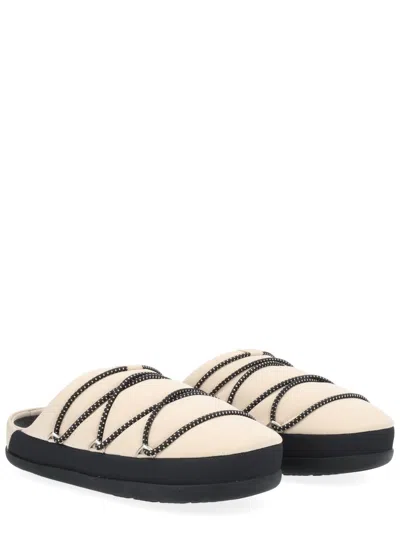 Moon Boot Quilted Flat Slippers In Sand