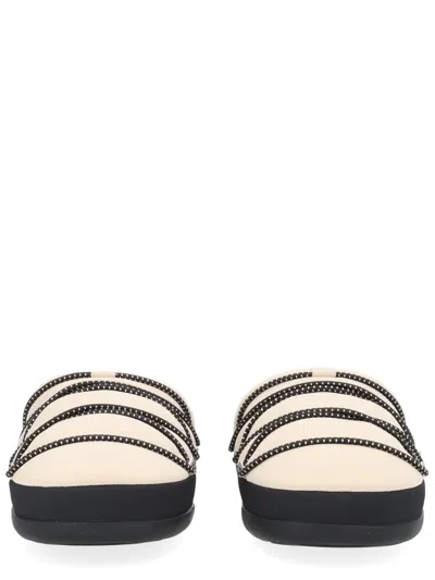 Moon Boot Quilted Flat Slippers In Sand