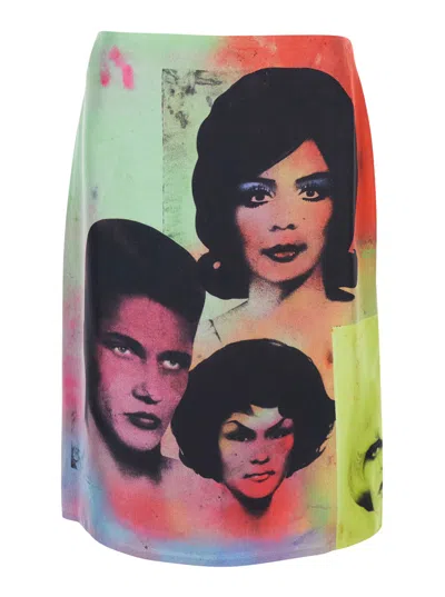 Versace Printed Silk Twill Pencil Skirt In Animal Print