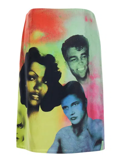 Versace Printed Silk Twill Pencil Skirt In Animal Print