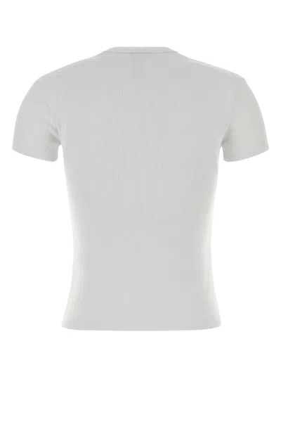 Off-white Stretch Cotton T Shirt Short Sleeves Crew Neck In White