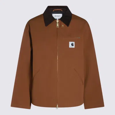 Carhartt Long-sleeved Zip-up Jacket In Brown