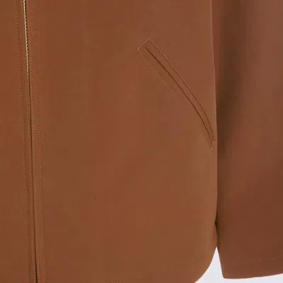 Carhartt Long-sleeved Zip-up Jacket In Brown