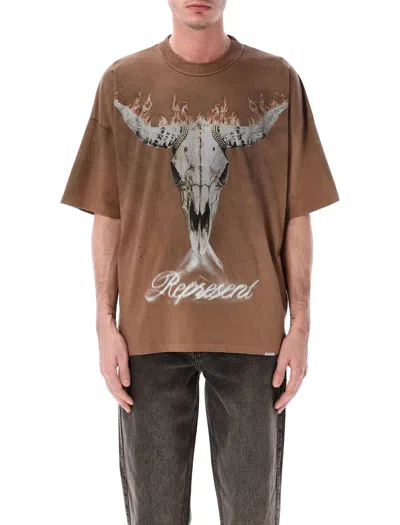 Represent Dusty Brown Jersey British Cowboys T-shirt In Brown