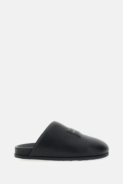 Givenchy Leather Slippers Featuring Flat Sole Design In Black