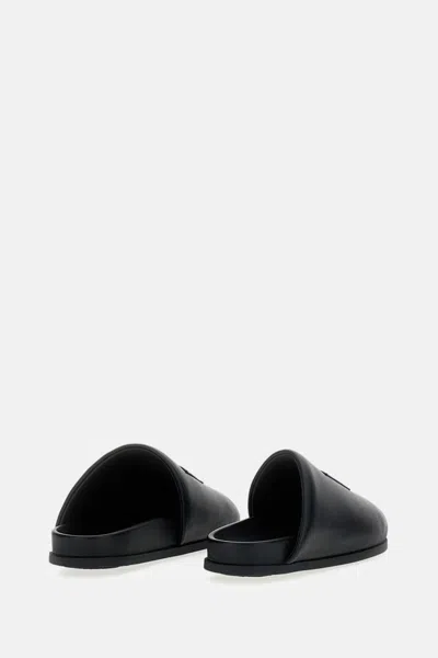 Givenchy Leather Slippers Featuring Flat Sole Design In Black
