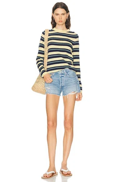 Agolde Parker Vintage Raw Hem Mini Shorts In Animate In Blue