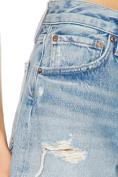 Agolde Parker Vintage Raw Hem Mini Shorts In Animate In Blue